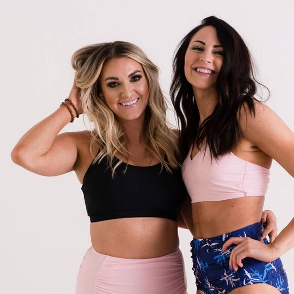 NWT Set: Sports Bikini & High Waist Full Coverage Bottom In Pink And Black - Picture 9 of 14